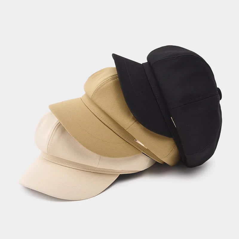 Classic Short Brim Round Dome Beret Hat - Image 2