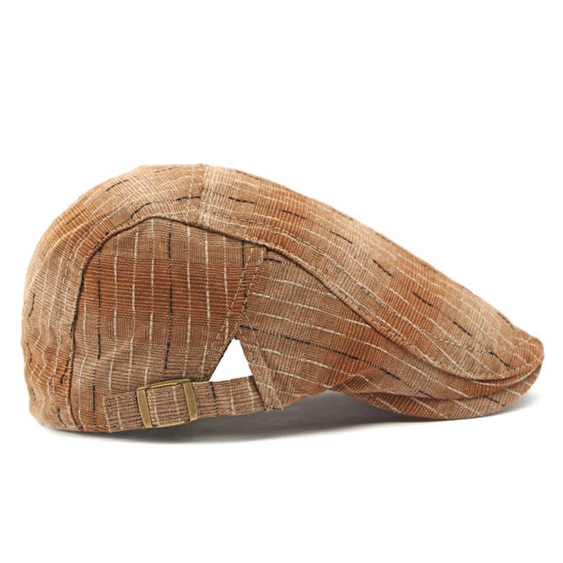 Classic Striped Casual Peaked Flat Beret Hat - Image 11