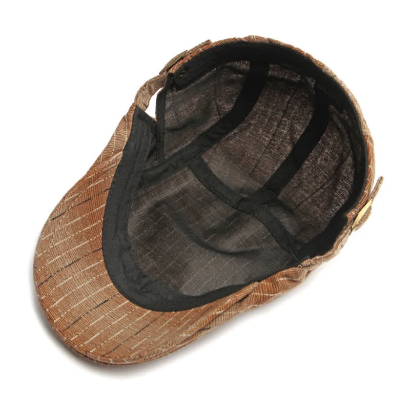 Classic Striped Casual Peaked Flat Beret Hat - Image 13