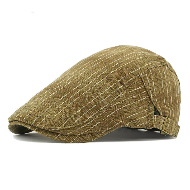 Classic Striped Casual Peaked Flat Beret Hat - Image 17