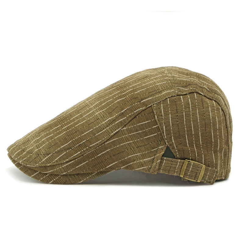 Classic Striped Casual Peaked Flat Beret Hat - Image 20