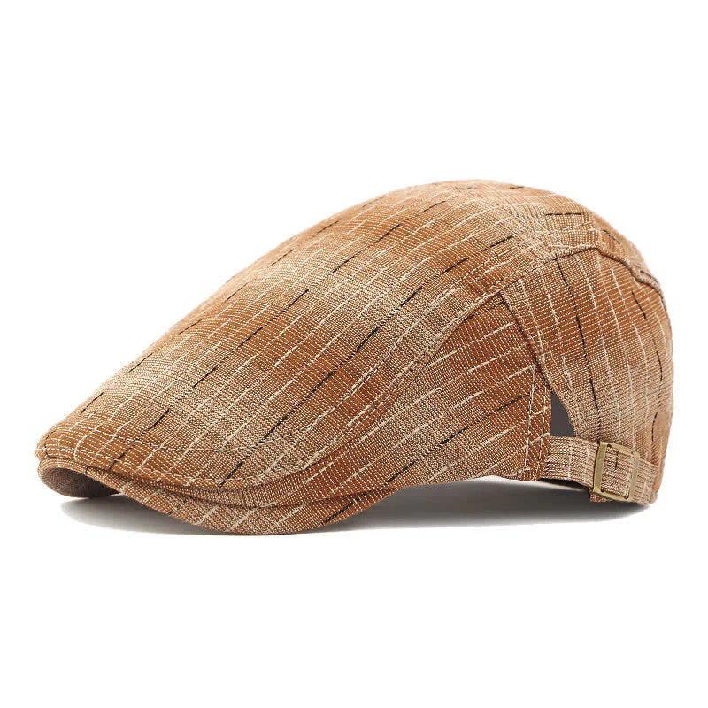 Classic Striped Casual Peaked Flat Beret Hat - Image 7