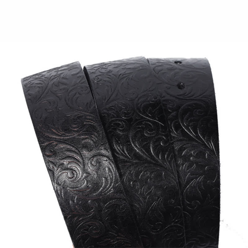 Classical Beautifully Floral Embossed Leather Belt - Image 10