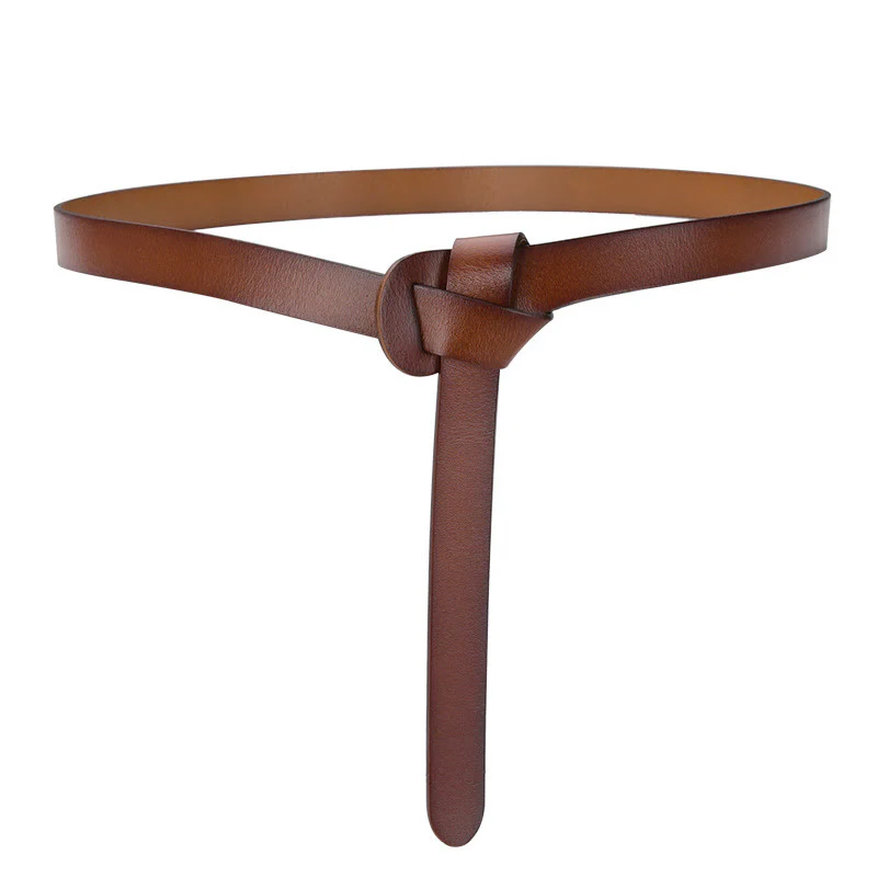 Classical Solid Color Knot Belt Decorative Leather Belt