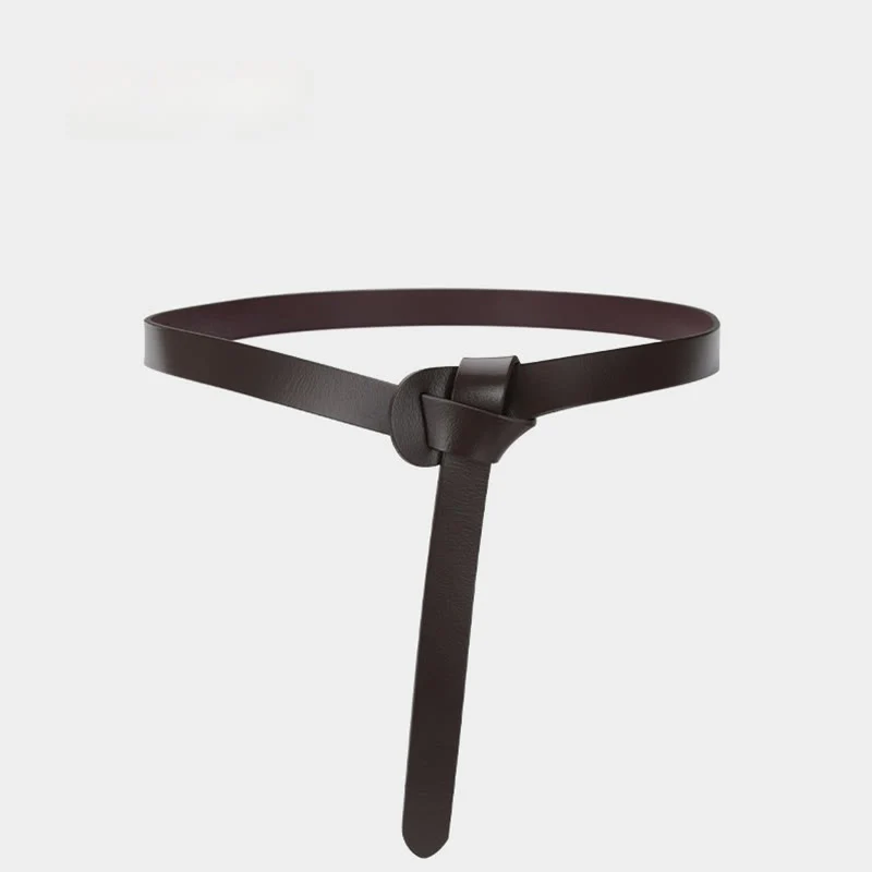 Classical Solid Color Knot Belt Decorative Leather Belt - Image 14