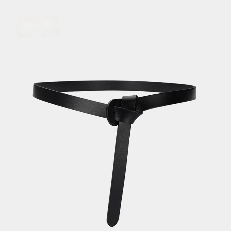 Classical Solid Color Knot Belt Decorative Leather Belt - Image 15