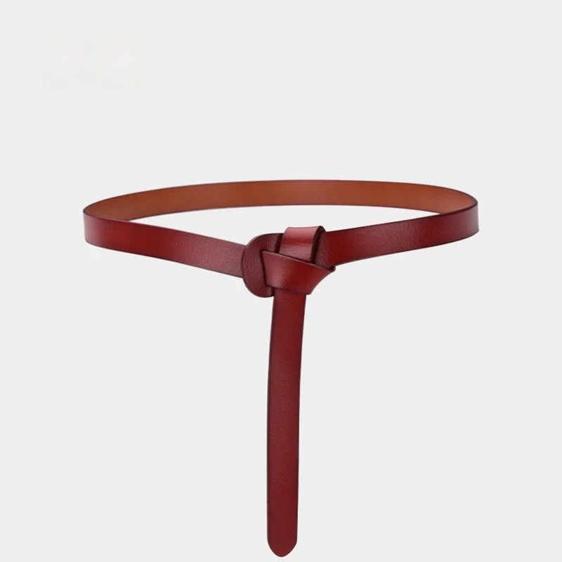 Classical Solid Color Knot Belt Decorative Leather Belt - Image 16