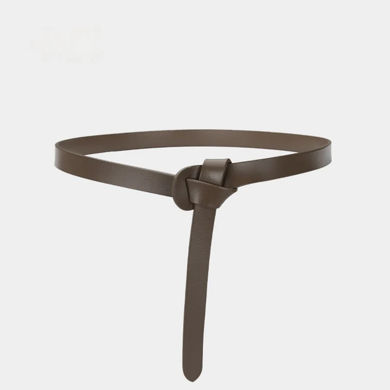 Classical Solid Color Knot Belt Decorative Leather Belt - Image 18