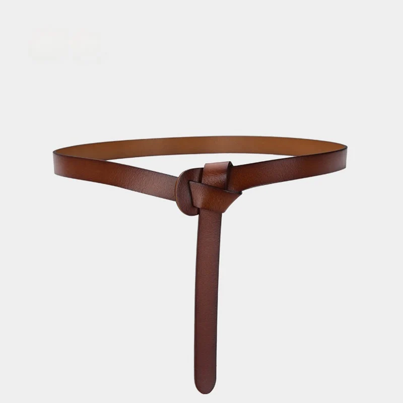 Classical Solid Color Knot Belt Decorative Leather Belt - Image 20