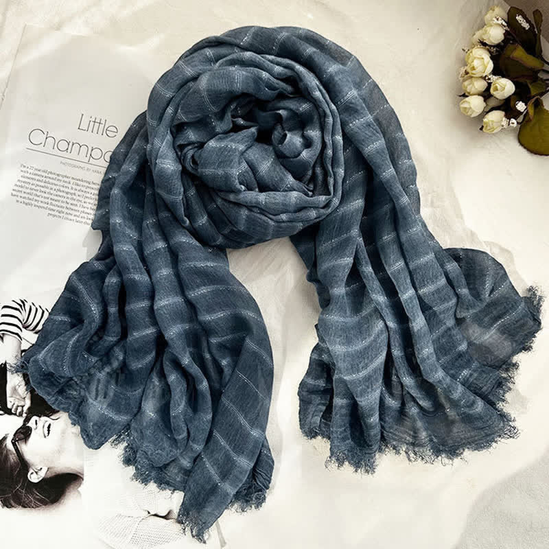 Classical Striped Pattern Four Season Thin Scarf - Image 13