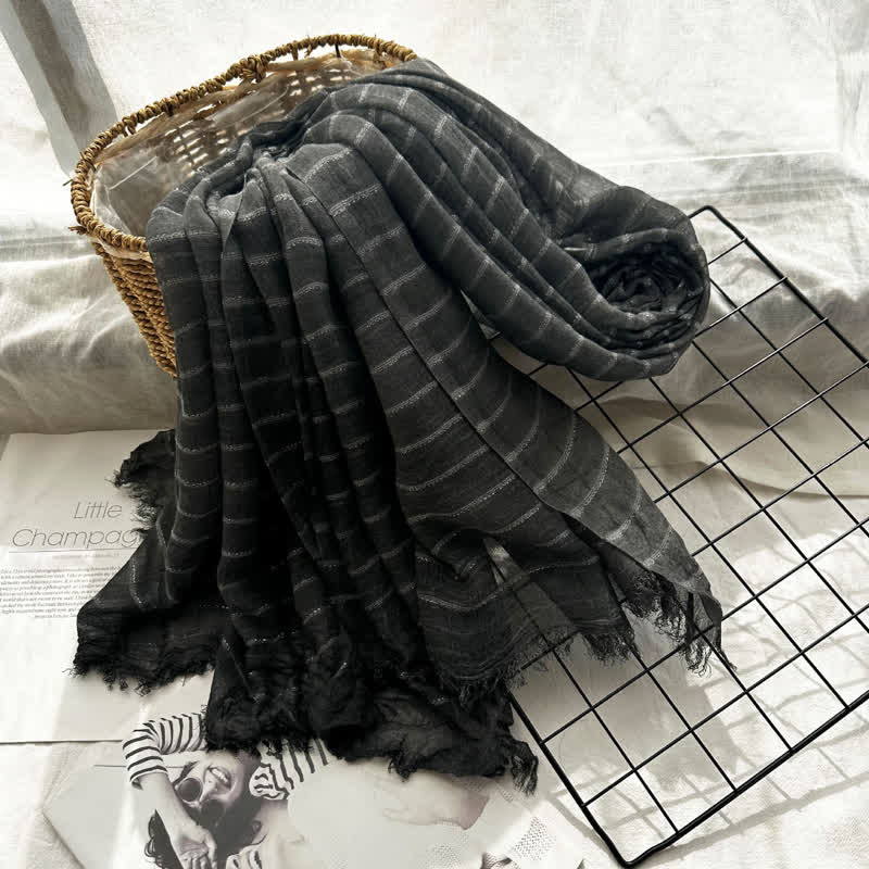 Classical Striped Pattern Four Season Thin Scarf - Image 6