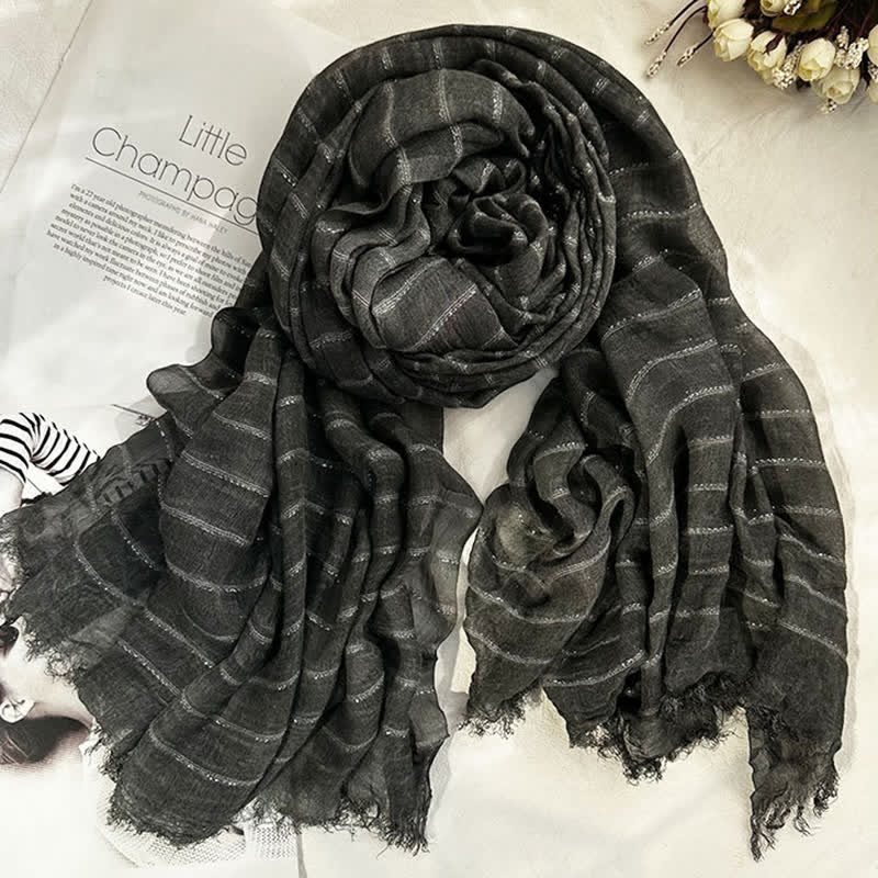 Classical Striped Pattern Four Season Thin Scarf - Image 7