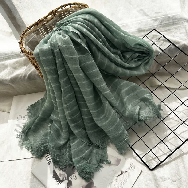 Classical Striped Pattern Four Season Thin Scarf - Image 8