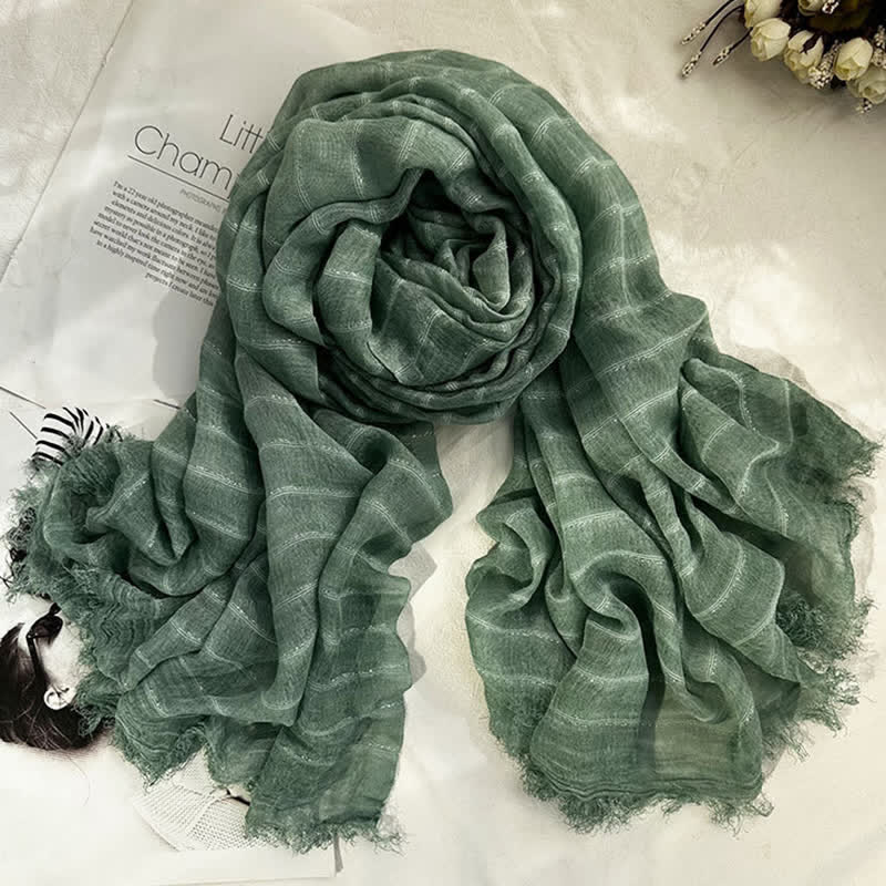 Classical Striped Pattern Four Season Thin Scarf - Image 9
