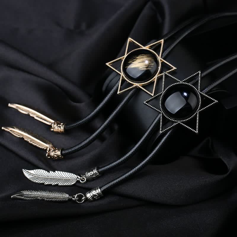 Clearance: Hexagram Star Gemstone Shirt Collar Bolo Tie - Image 3