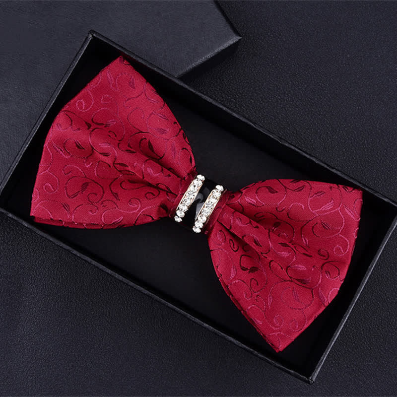 Clearance: Men's Floral Paisley Striped Rhinestone Bow Tie - Image 2