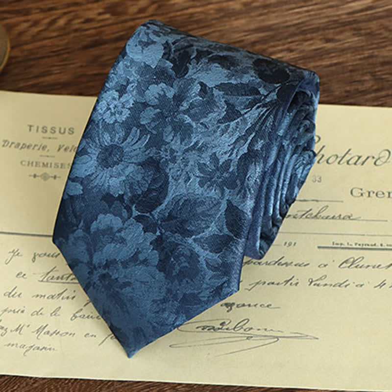 Clearance: Men's Vintage Art Floral Pattern Necktie - Image 11