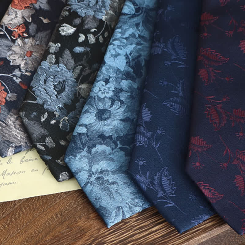 Clearance: Men's Vintage Art Floral Pattern Necktie - Image 4