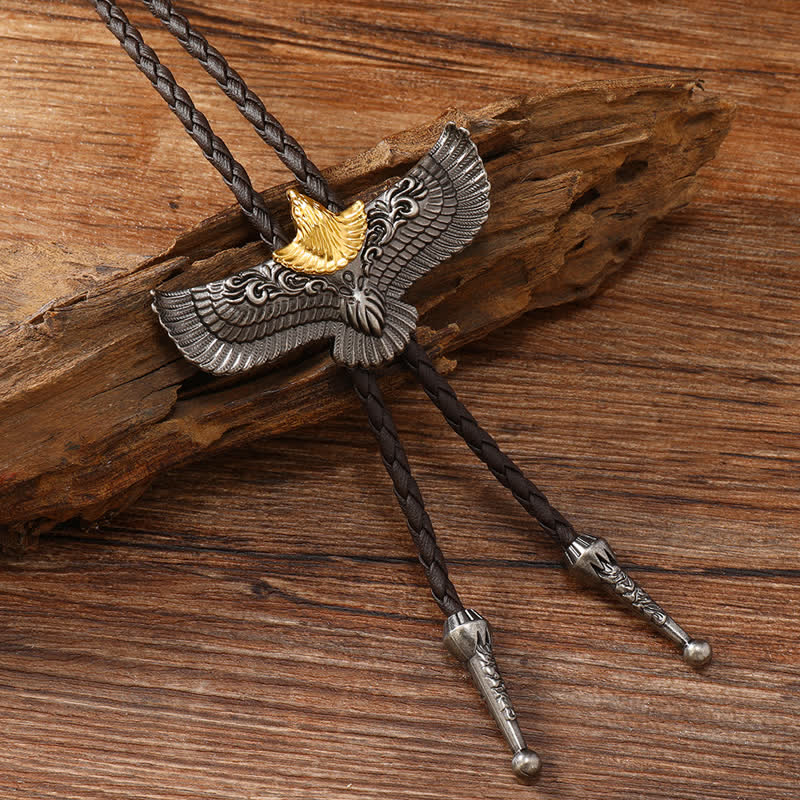 Clearance: Retro Flying Eagle Spreading Wings Bolo Tie - Image 2