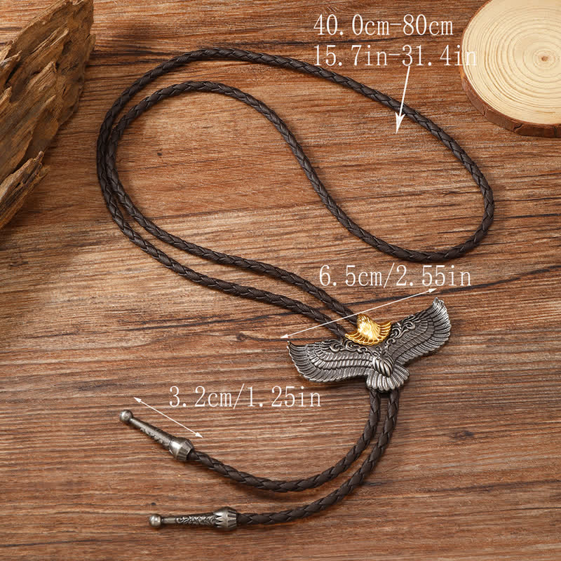 Clearance: Retro Flying Eagle Spreading Wings Bolo Tie - Image 3