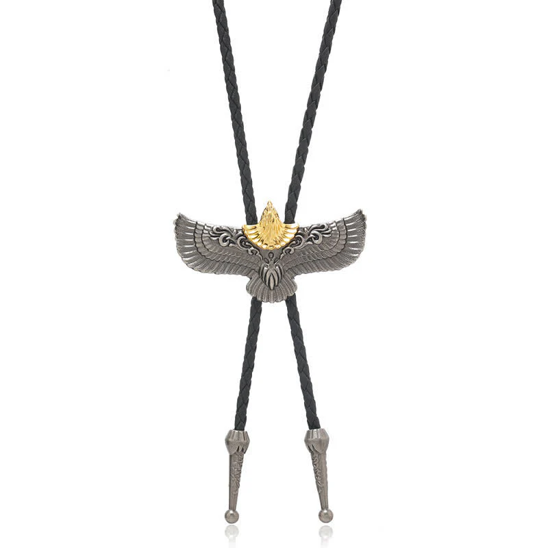 Clearance: Retro Flying Eagle Spreading Wings Bolo Tie - Image 4