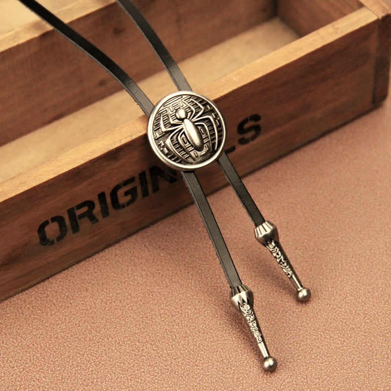 Clearance: Spider Round Pendant Cowboy Bolo Tie - Image 2