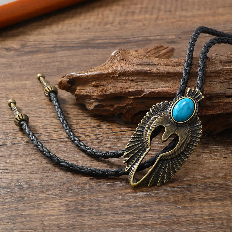 Clearance: Western Eagle Bird Turquoise Stone Bolo Tie