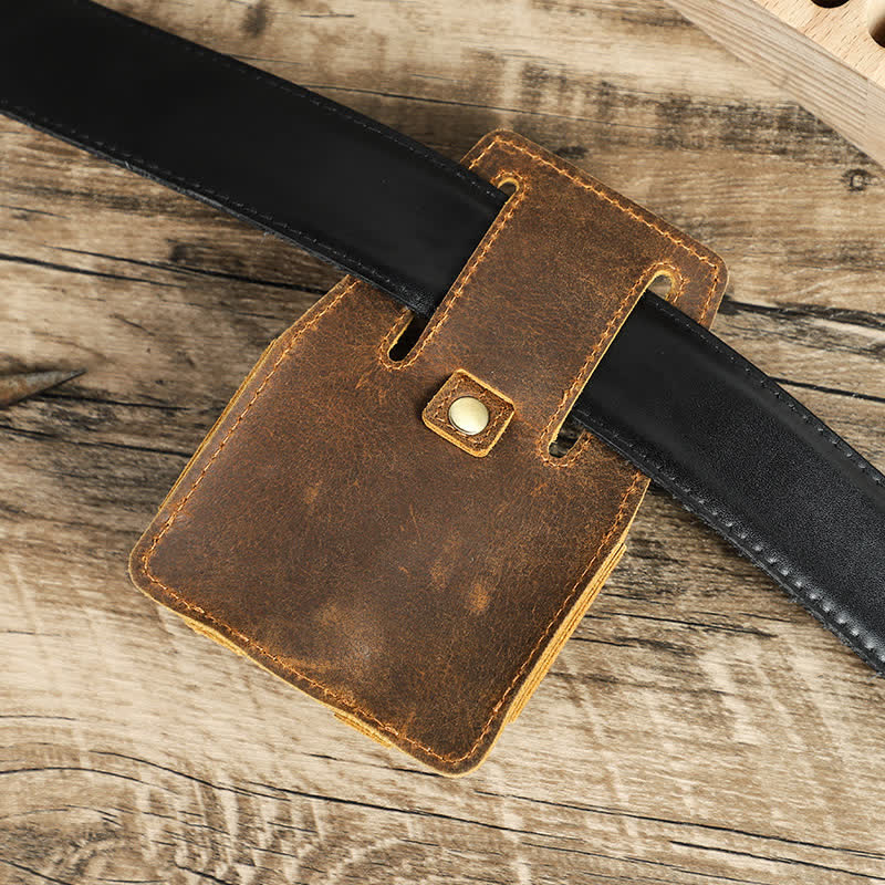 Coffee 5M Steel Measure Case Leather Belt Bag - Image 3