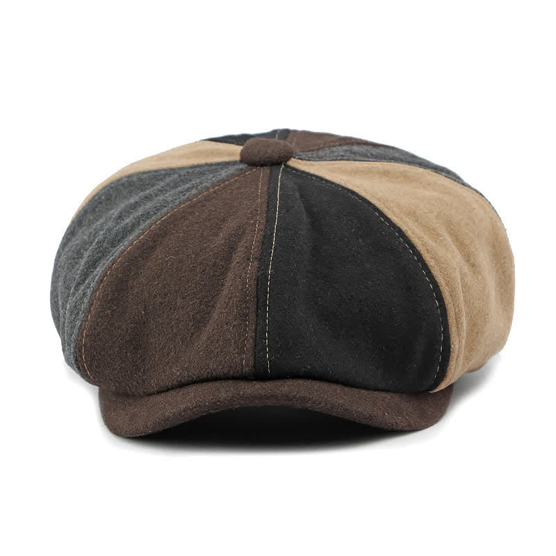 Color Matching Fashion Stitching Newsboy Beret Hat - Image 2