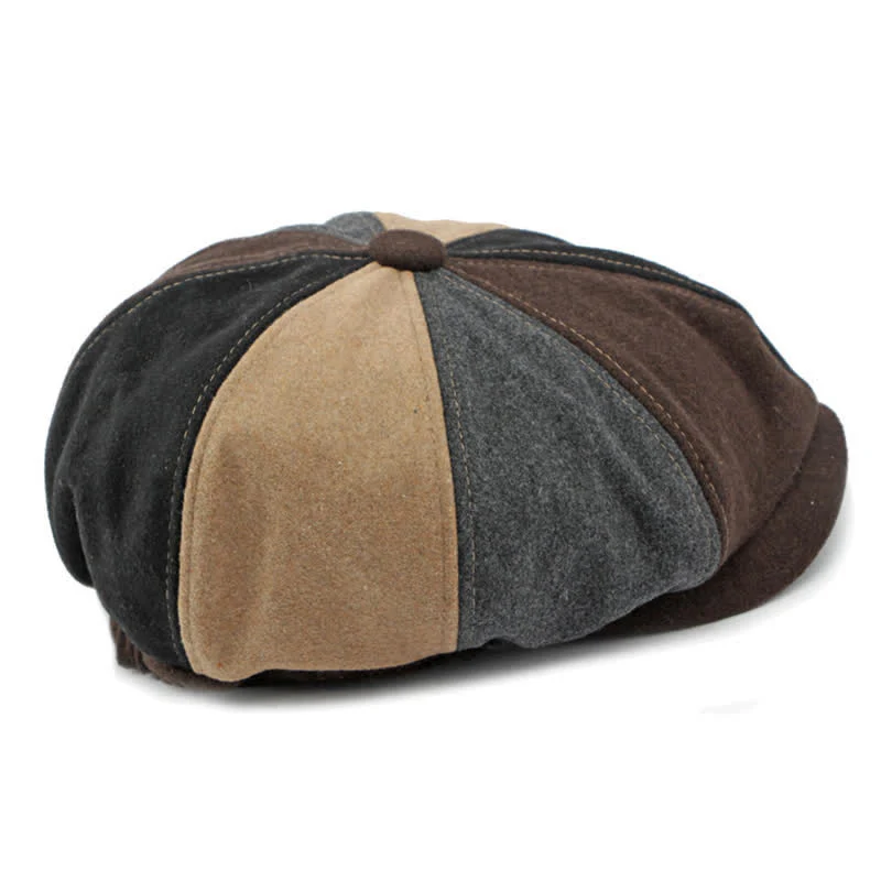 Color Matching Fashion Stitching Newsboy Beret Hat - Image 4
