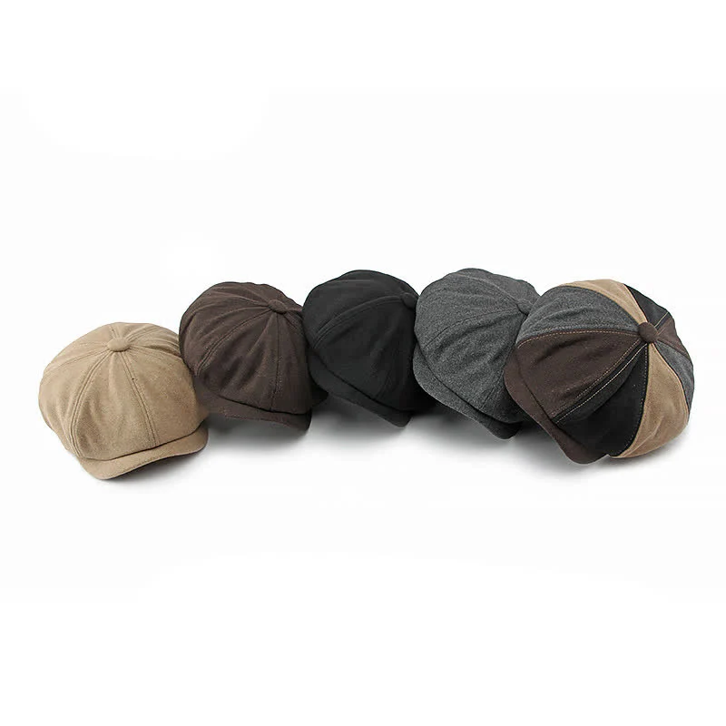 Color Matching Fashion Stitching Newsboy Beret Hat - Image 9