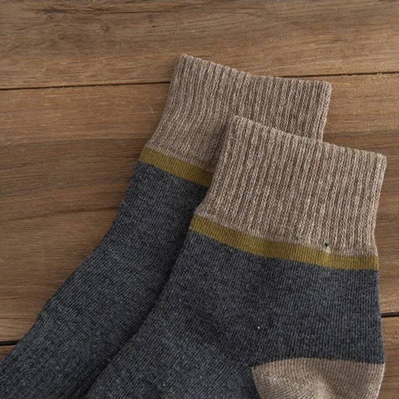 Colorblocking Contrast Sports Cotton Mid-calf Socks - Image 8