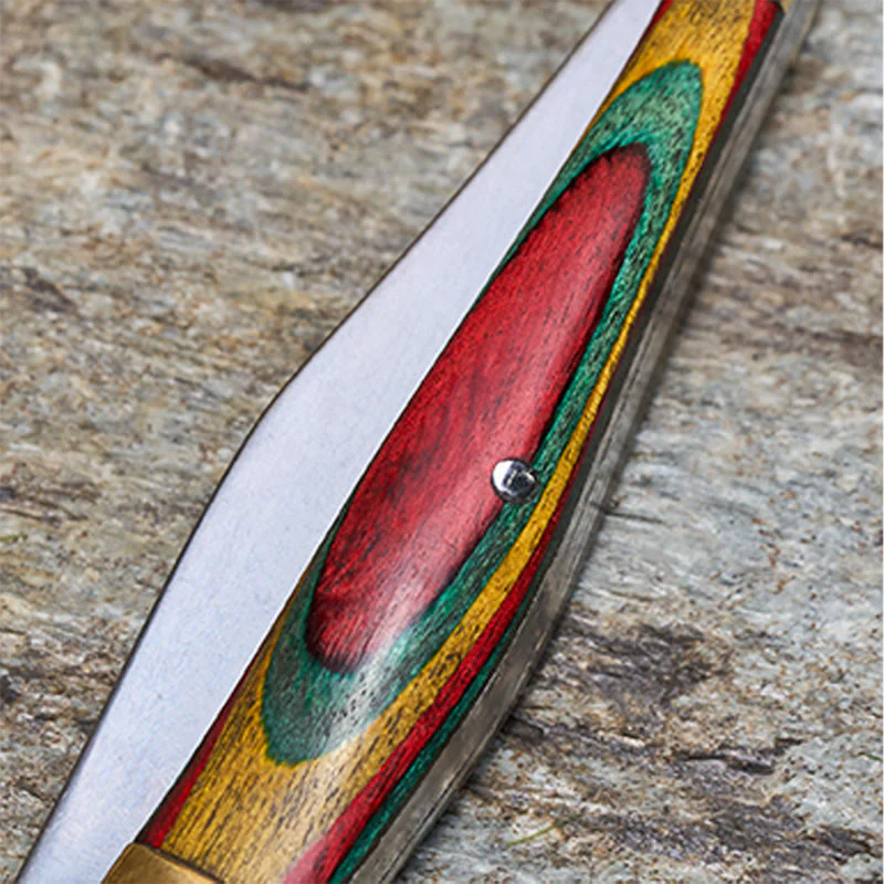 Colorful Handle Outdoor Folding Knife White Crystal Buddha Hand Keychain - Image 6