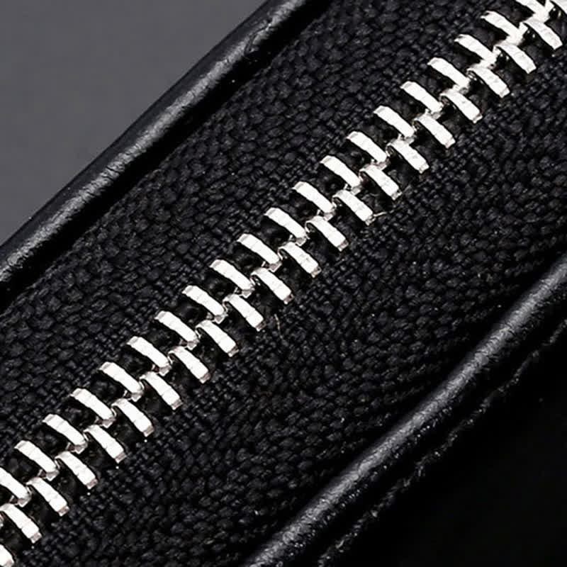 Convenient Transparent Window Zipper Leather Key Case - Image 6