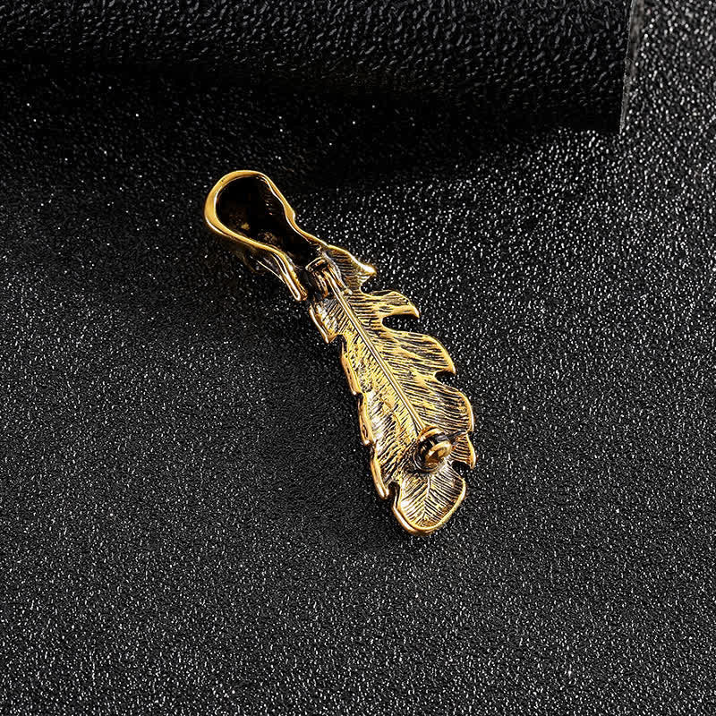 Cool Hip Hop Skull Head & Feather Brooch - Image 3