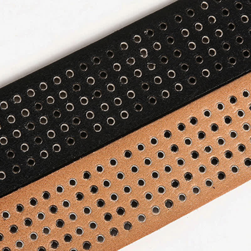 Unisex Studded Heavy Metal Cowboy Punk Leather Belt - Image 10