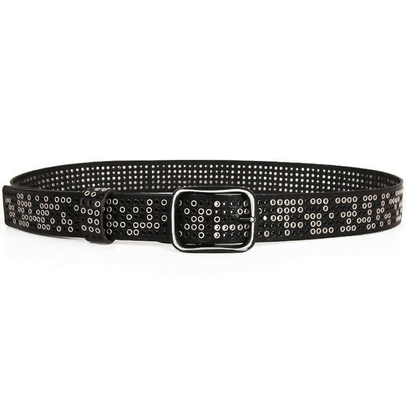 Unisex Studded Heavy Metal Cowboy Punk Leather Belt - Image 5