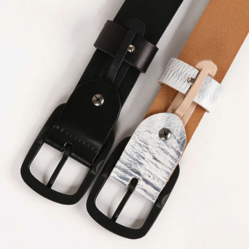 Unisex Studded Heavy Metal Cowboy Punk Leather Belt - Image 8