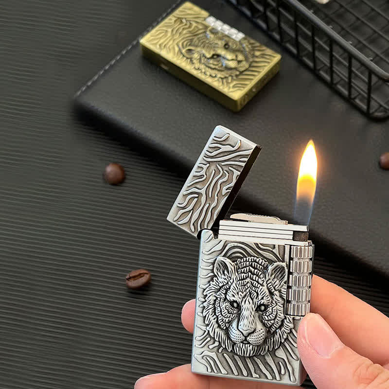 Cool Tiger Head Relief Refillable Butane Lighter - Image 5