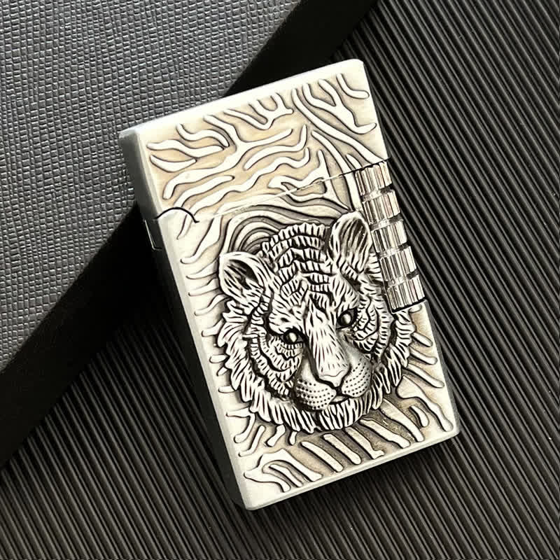 Cool Tiger Head Relief Refillable Butane Lighter - Image 6