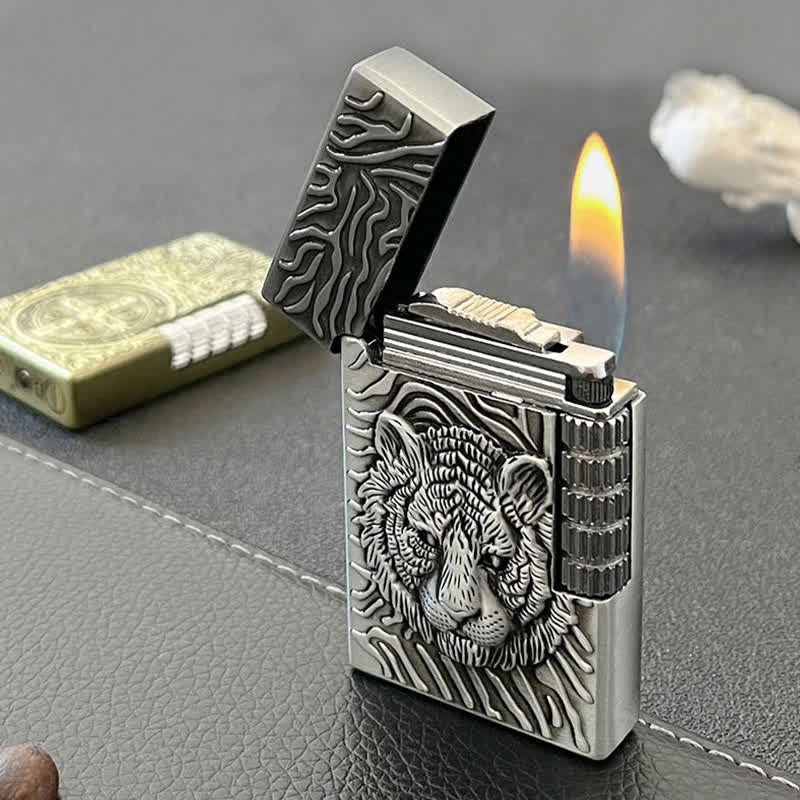 Cool Tiger Head Relief Refillable Butane Lighter - Image 7