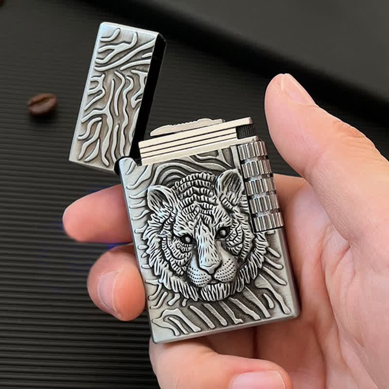 Cool Tiger Head Relief Refillable Butane Lighter - Image 8
