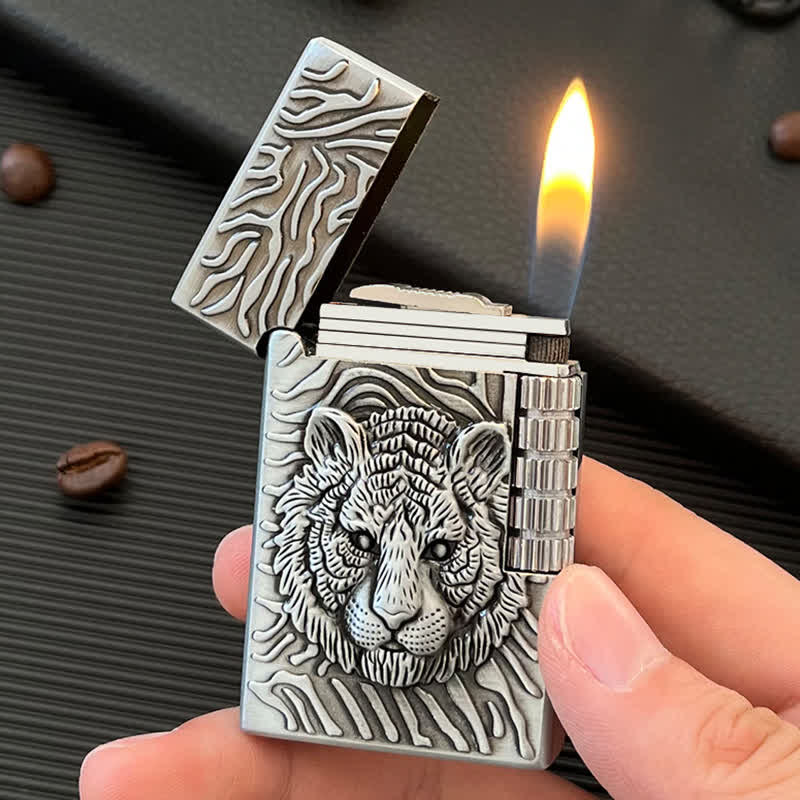 Cool Tiger Head Relief Refillable Butane Lighter - Image 9