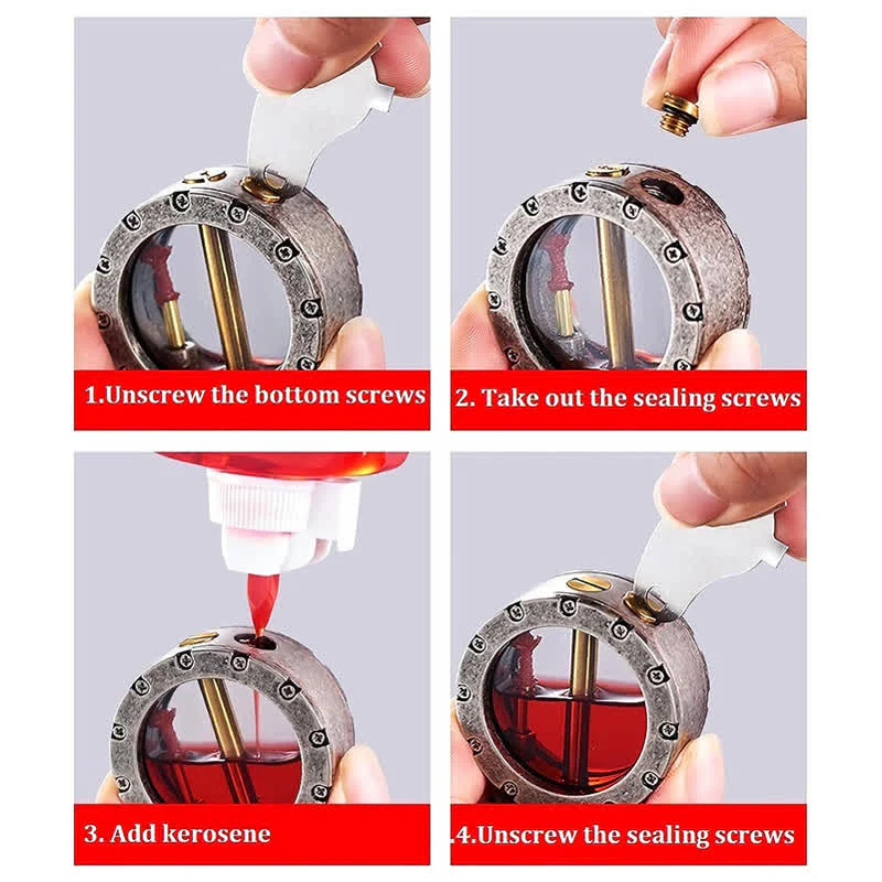 Cool Transparent Bottle Cigar Refillable Kerosene Lighter - Image 6