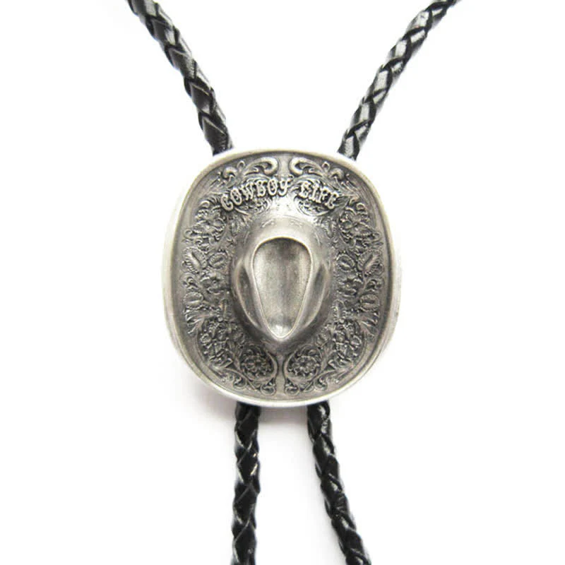 Country Cowboy Life Hat Pendant Bolo Tie - Image 8