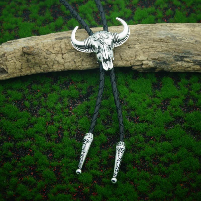 Country Texas Longhorn Bull Head Bolo Tie - Image 2