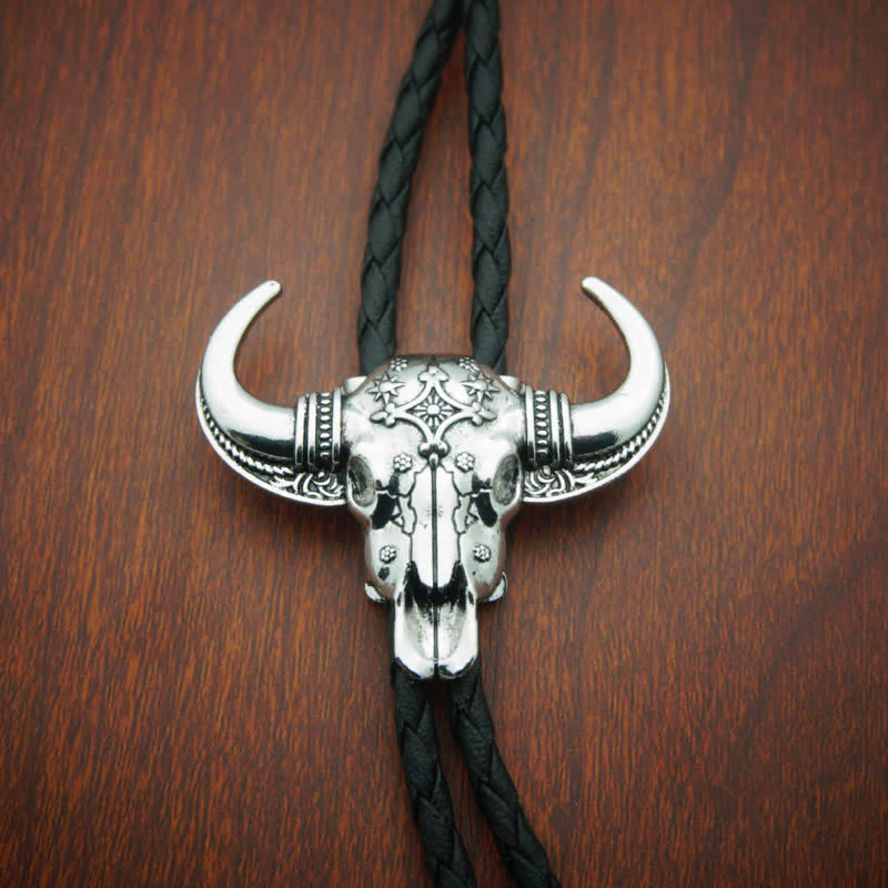 Country Texas Longhorn Bull Head Bolo Tie - Image 3