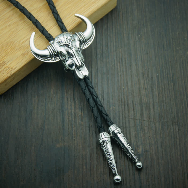 Country Texas Longhorn Bull Head Bolo Tie - Image 5