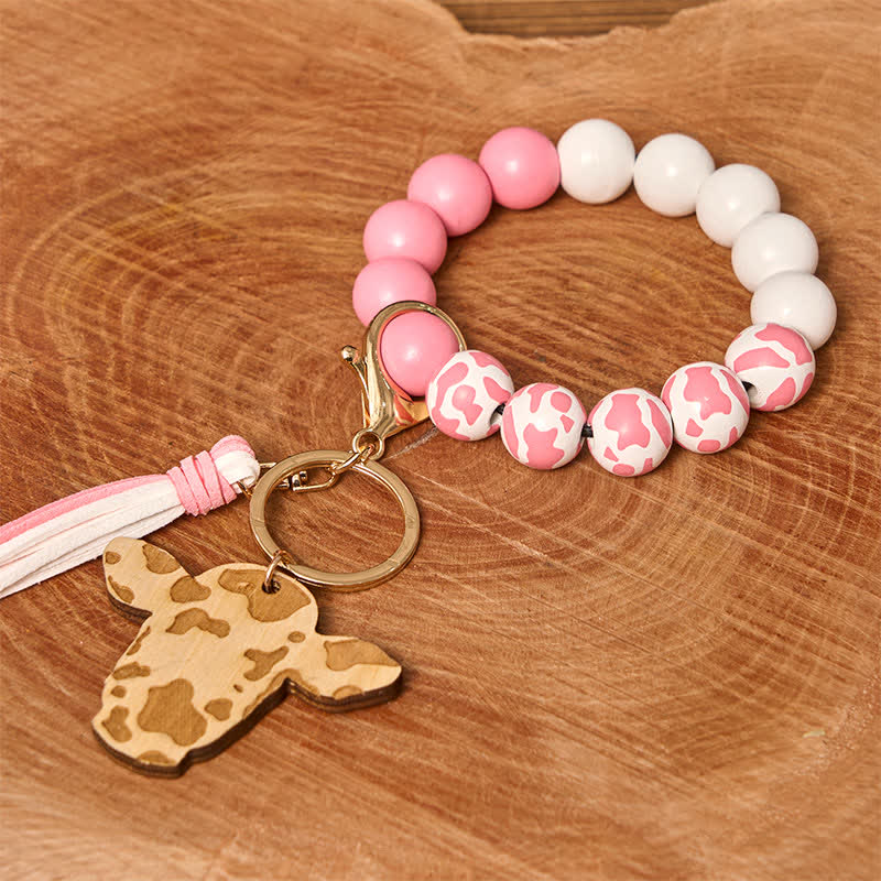 Cow Wooden Beads Wristlet Western Bracelet With Tassel - Image 7
