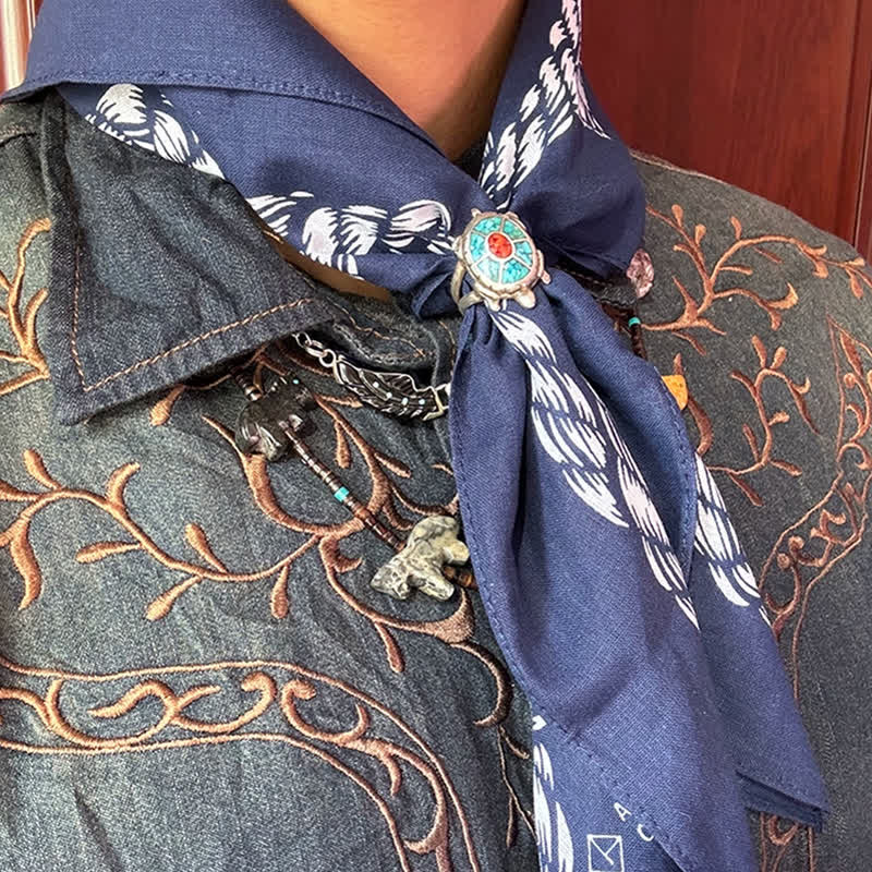 Cowboy Western Traditional Graphic Square Scarf - Image 8